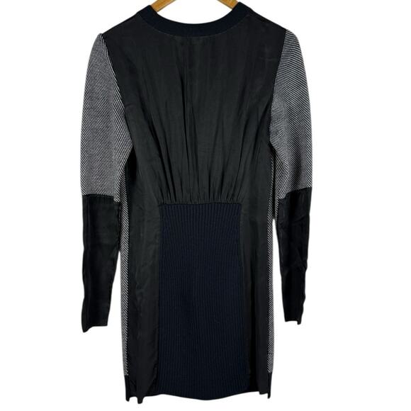 3.1 Phillip Lim Luxury Wool Silk Blend Sweater Dress Black & White Size Medium - Picture 7 of 9